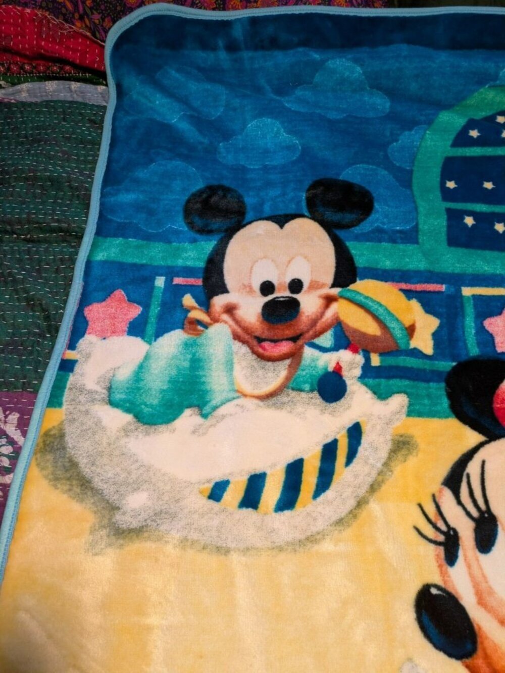Colap Disney Baby Blanket 60x40 Mickey & Minnie Mouse Bear Sleep Cute - Picture 6 of 10
